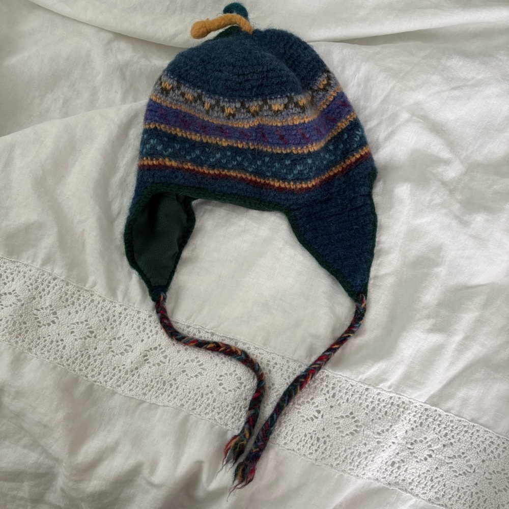 Ganesh Himal Trading Nepalese Wool Sherpa Knit Beanie Toque Earflaps Ski Nepal